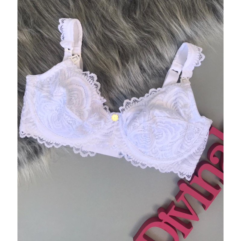 Sutiã Amamentação Renda Branco | Amari | Divinah Store