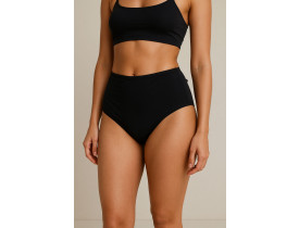 Calcinha Alta Microfibra para Gestaçao e Pós Parto Preto. 