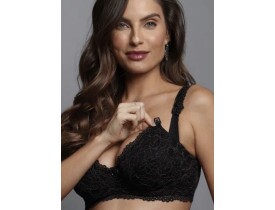 Sutia de Amamentação sem Bojo com Aro em Renda Preto.