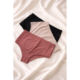 Kit 3 Calcinhas Alta Microfibra Gestaçao e Pós Parto