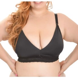 Sutiã de Amamentaçao Plus Size Micro e Rendas Preto.