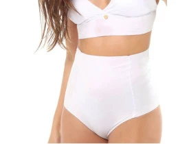 Calcinha Pós Parto Micro sem Costura Corte Laser Branco 