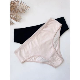 Kit 2 Calcinhas Algodão Básicas dia a dia Areia e Preto