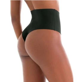 Calcinha Alta Fio Algodão Elastano Corte a Laser Preto