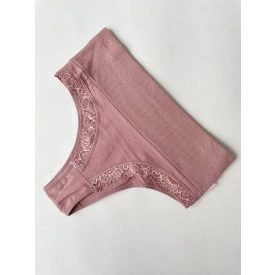 Calcinha Algodão Pala Larga e Detalhes Renda Blush