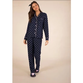 Pijama Longo Moletinho Poá