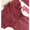 Pijama Longo Renda Vinho