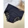 Calcinha Alta Microfibra com Bumbum em Renda Preta.