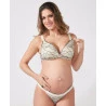 Conjunto Amamentação Renda Cinza/Preto