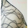 Conjunto Amamentação Renda Cinza/Preto