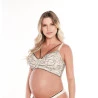 Cropped Amamentação Renda Cinza com Strappy