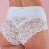 Calcinha Alta Microfibra com Bumbum em Renda Branco