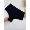 Calcinha Lateral Larga Alta Algodão Corte a Laser Preto