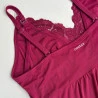 Camisola Amamentaçao Poliamida e Detalhes Renda Vinho