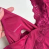 Camisola Amamentaçao Poliamida e Detalhes Renda Vinho