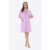Conjunto Camisola Amamentaçao e Kimono com Renda Lilás.