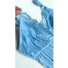Short Doll Amamentaçao Poliamida Detalhe Rendas Azul.
