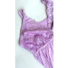 Conjunto Camisola Amamentaçao e Kimono com Renda Lilás.