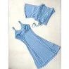 Conjunto Camisola Amamentaçao e Kimono com Renda Azul