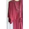Camisola Kaftan Amamentaçao Poliamida e Rendas Vinho.