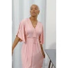 Camisola Kaftan Amamentaçao Poliamida e Rendas Vinho.