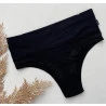 Calcinha Algodão Pala Larga e Detalhes Renda Preto.