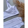 Calcinha Algodão Pala Larga e Detalhes Renda Branco. 