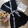 Robe Feminino Curto Seda Preto. Megadose