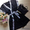 Robe Feminino Curto Seda Preto. Megadose