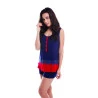 Short Doll Regata Marinho com Vermelho