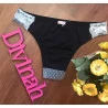 Calcinha Renda e Tule Preto e Off White