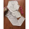 Pijama Manga Longa Listras Nude