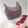 Top Amamentação Microfibra e Renda Satin