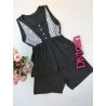 Short Doll Cinza com Renda