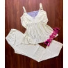 Pijama Amamentação Creme