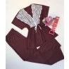 Pijama Gestante Vinho com Renda