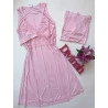 Conjunto Camisola Amamentação e Robe Rosa Delicate