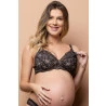 Sutiã Amamentação Renda Preto com Canela