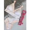 Conjunto Amamentação Mescla Cinza Com Renda