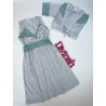 Camisola e Robe Amamentação Mescla Cinza/Renda Verde