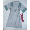 Camisola e Robe Amamentação Mescla Cinza/Renda Verde