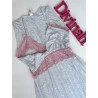 Camisola Amamentação Mescla Cinza/Renda Rosê