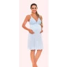 Conjunto Robe e Camisola Amamentação Azul Bebê