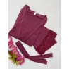 Conjunto Camisola Amamentação e Robe Vinho