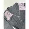 Camisola Manga Longa Mescla com Rosê