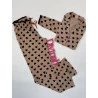 Pijama Longo Algodão Nude com Preto