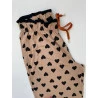 Pijama Longo Algodão Nude com Preto