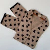 Pijama Longo Algodão Nude com Preto