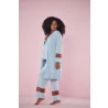 Pijama Gestante e Amamentação Três Peças Azul