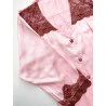 Camisola Chemise Manga Longa Acetinada Rosê